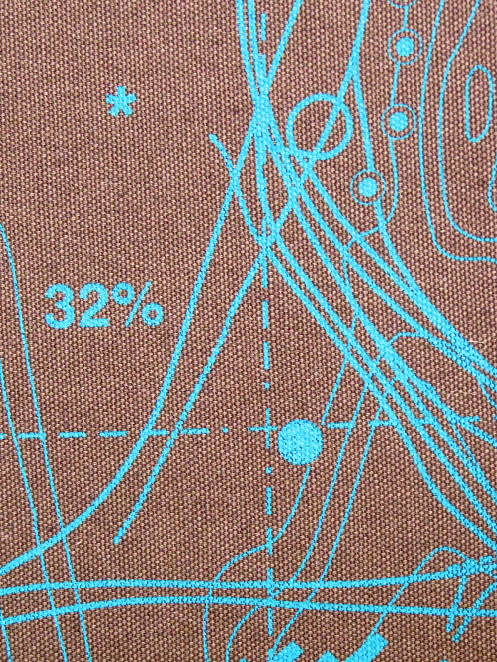 Modular couch with map printed on it detail