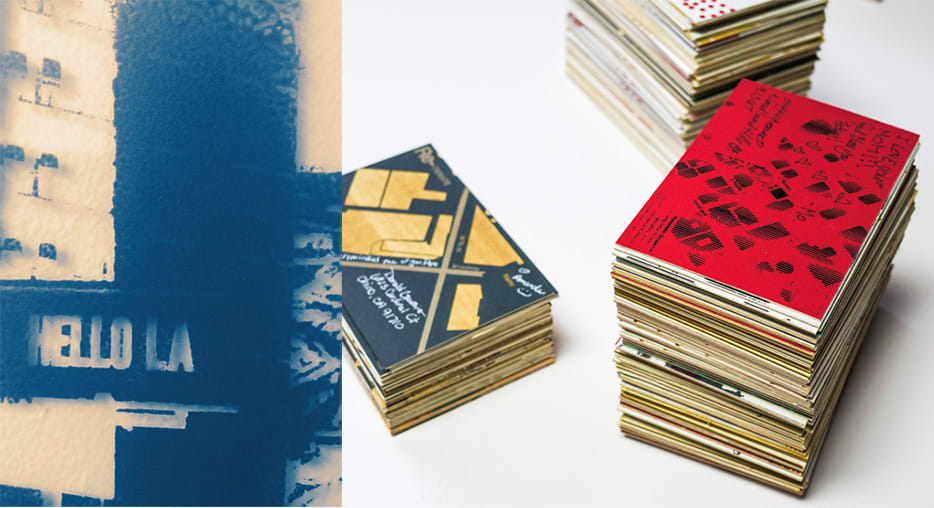 Stacks of postcards