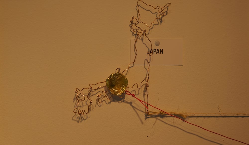 Wire sculpture on wall